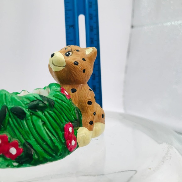 Charming Vintage Giftco  Cheetah  and climbing Cub Candleholder  Hand painted - Picture 11 of 11